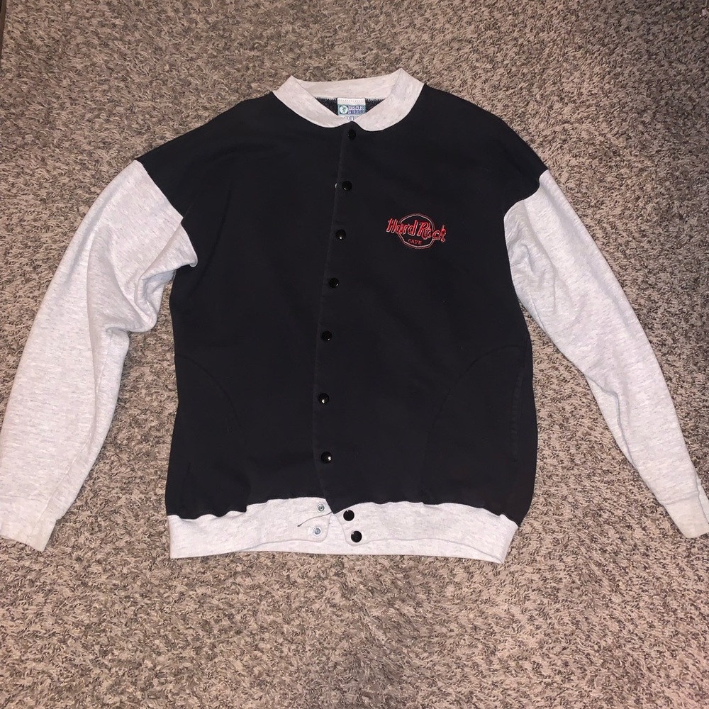 Vintage Hard Rock Cafe Black Jacket with Red Embroidery